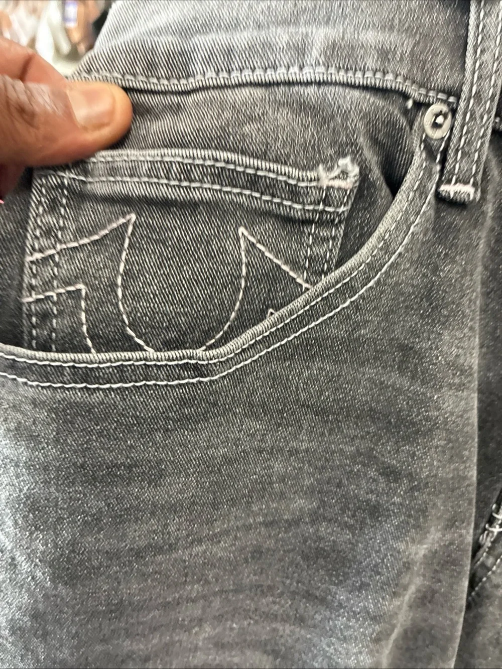 Men’s True Religion Jeans SZ 32 Ricky Super T World Tour Stich USA New